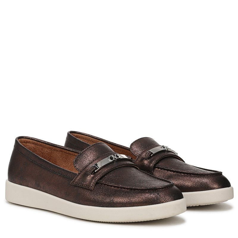 Isla Bit Loafer Shoes, Dark Bronze Faux Leather