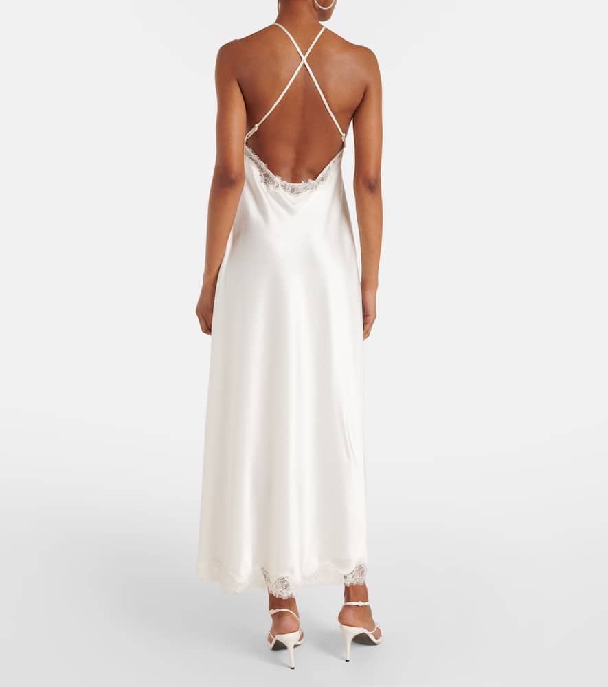 Rixo Bridal Harlan lace-trimmed satin slip dress