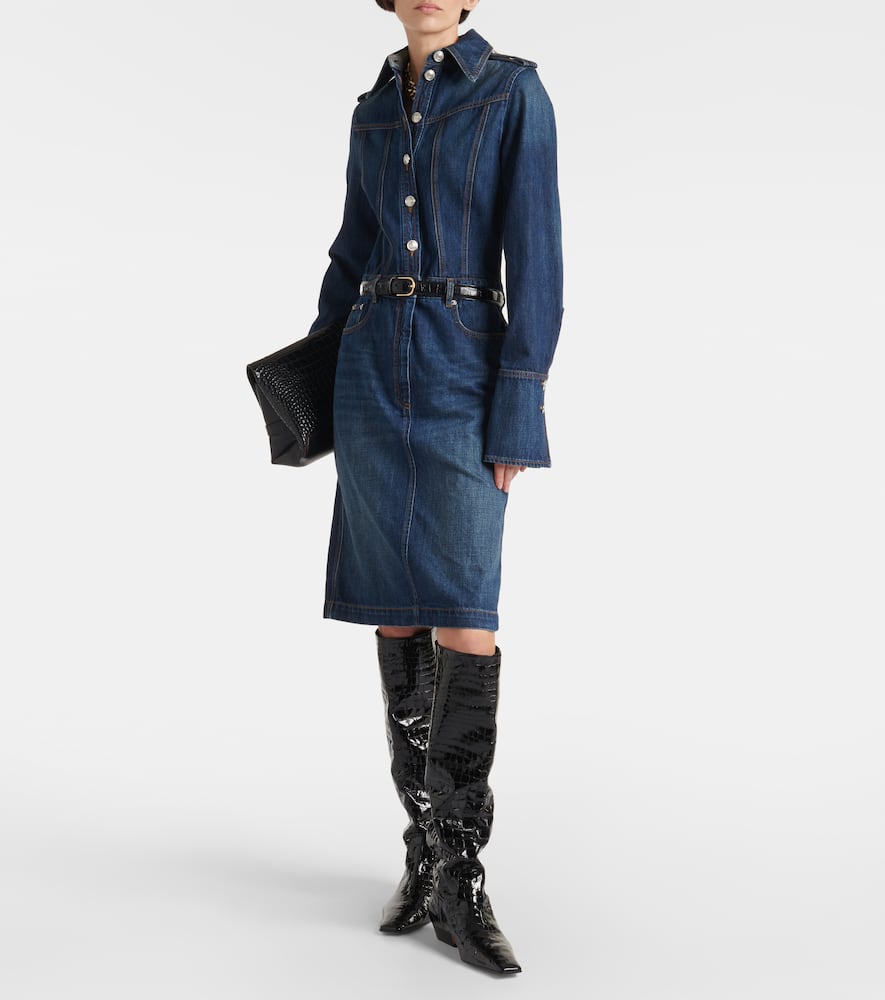 Denim midi dress