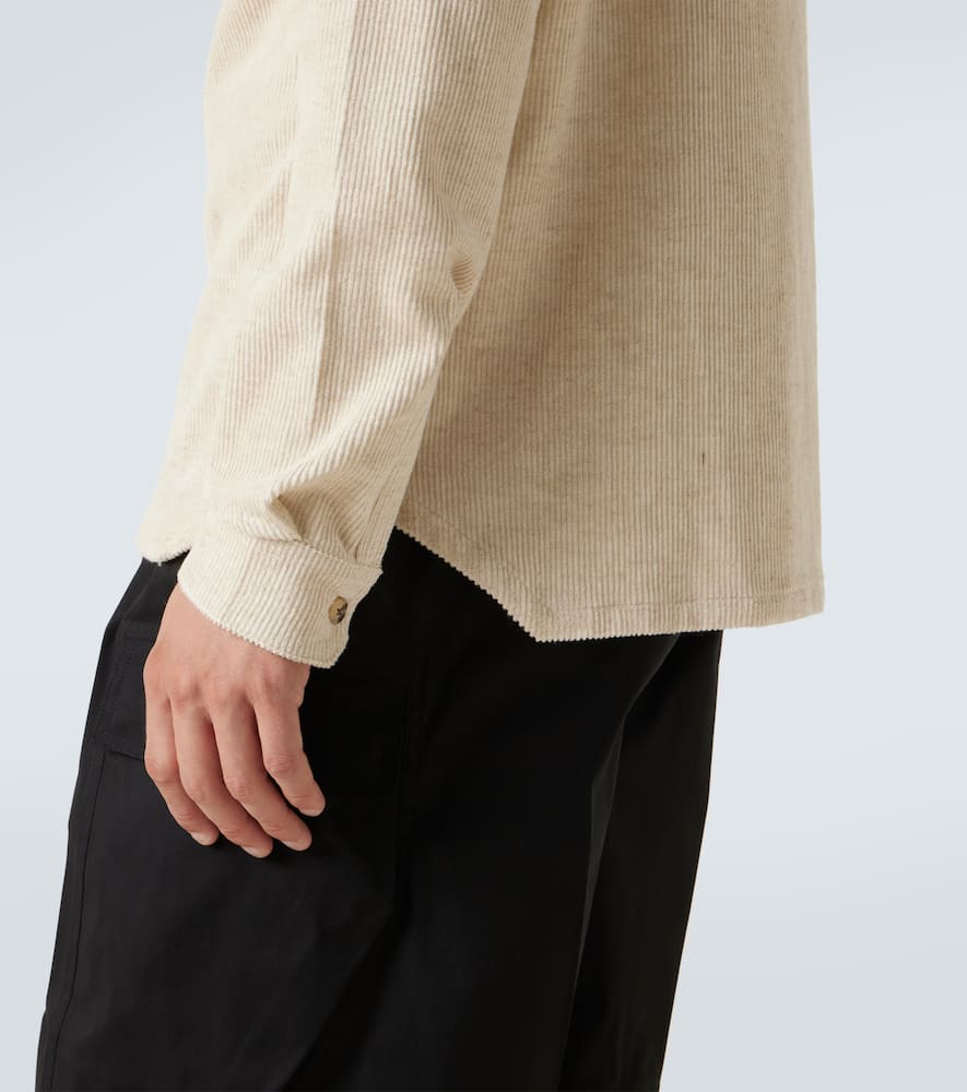 Cotton and linen corduroy overshirt