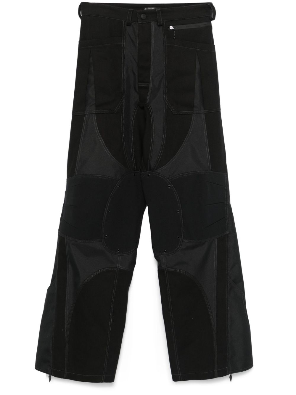 Panelled-design cargo pants - Black