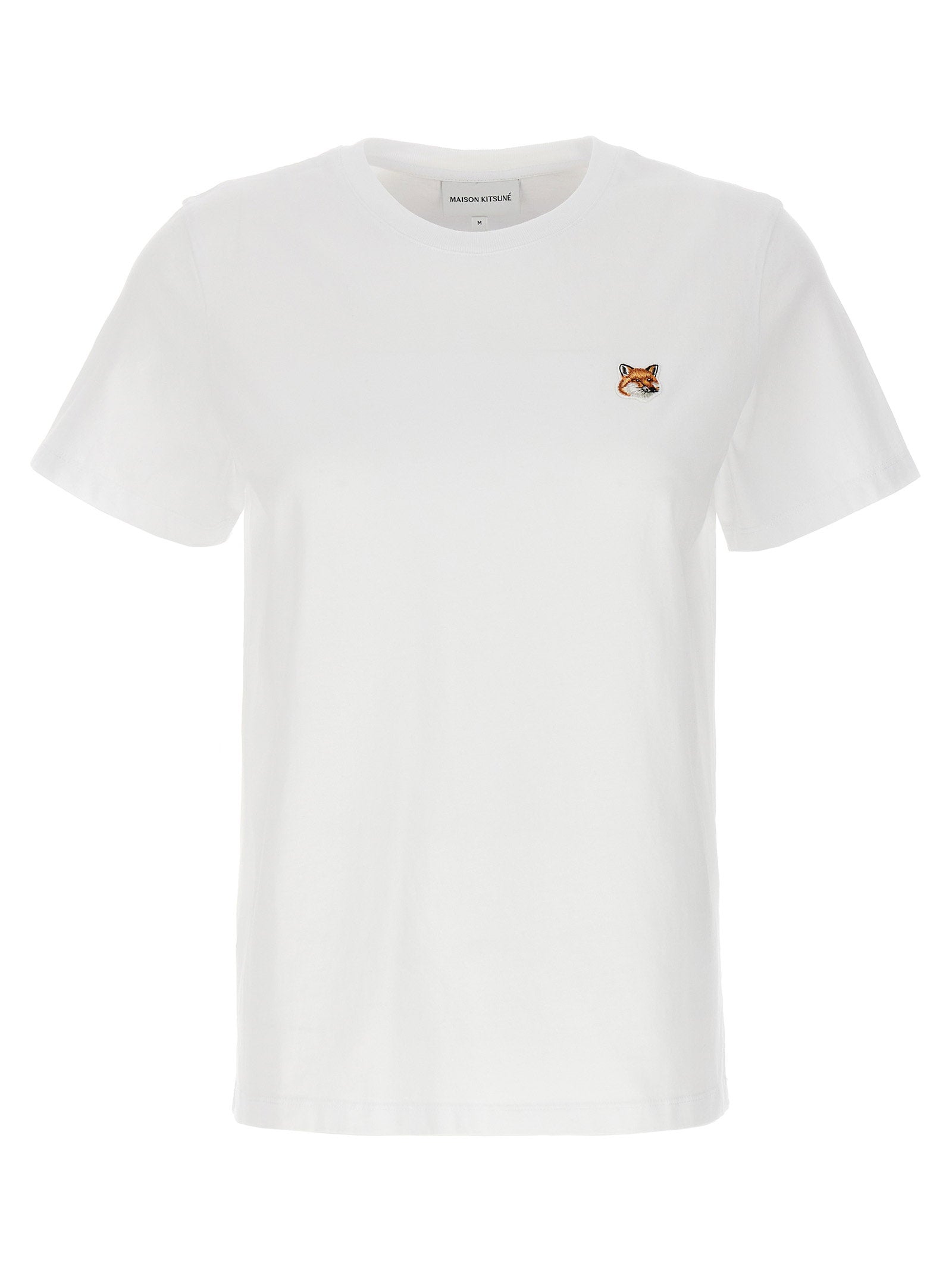 Logo-Embroidered Fox Patch T-Shirt — White