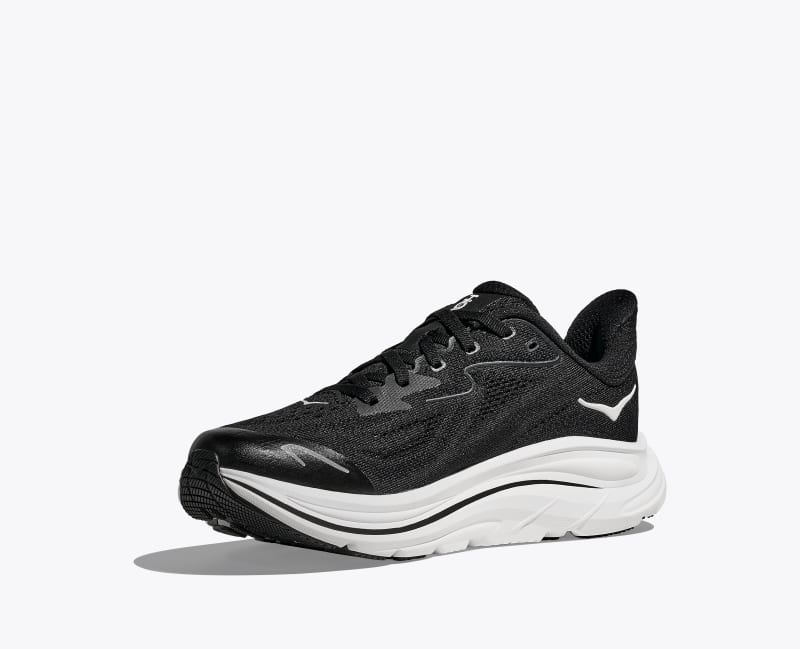 HOKA Clifton 10 Shoes in Black/White