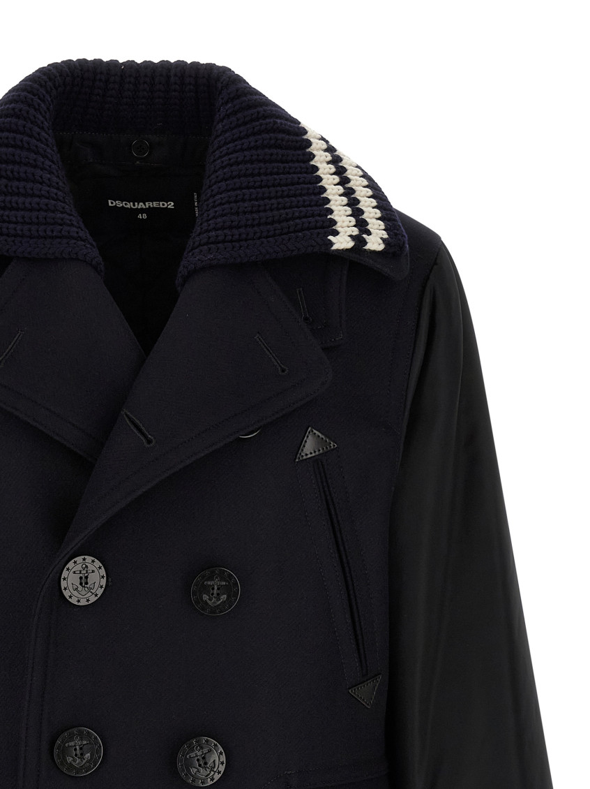 Blue Double Breasted Coat