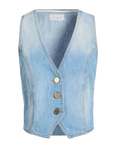 Woman Tailored Vest Blue Size 6 Cotton