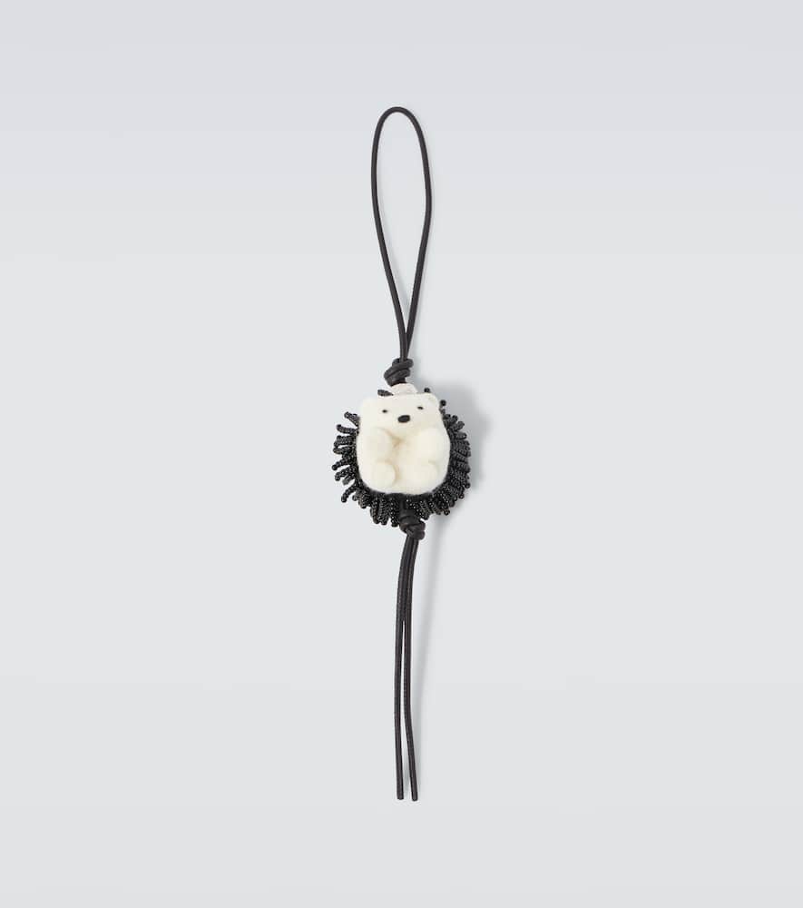 Hedgehog beaded bag charm