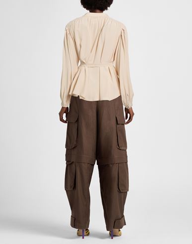 Woman Shirt Beige Size 2 Acetate, Silk