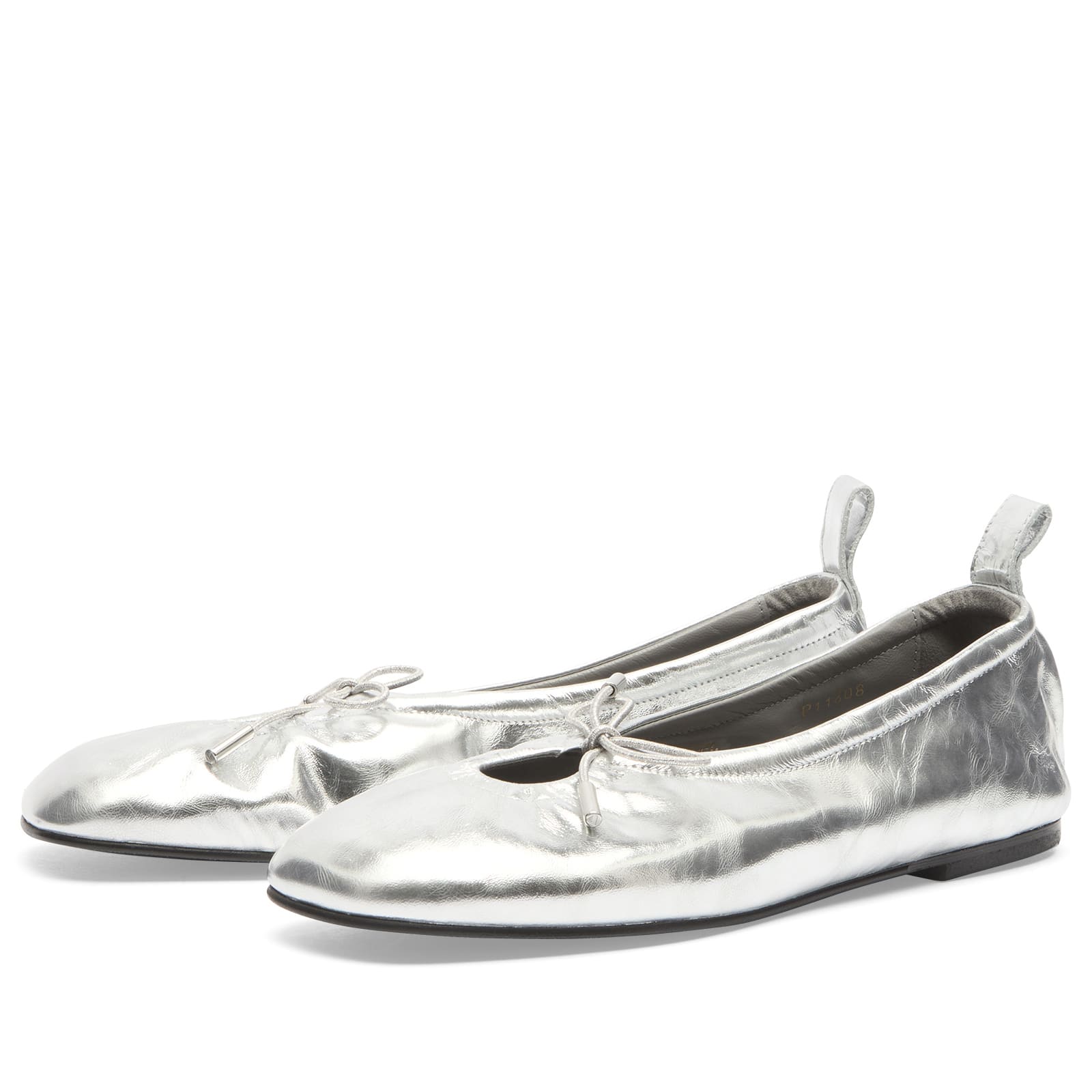 Women's Rosalind Leather Ballet Flats in Shimmer Silver