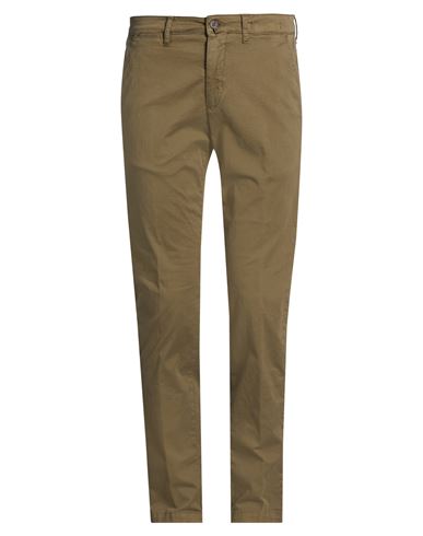 Man Pants Military green Size 40 Cotton, Elastane