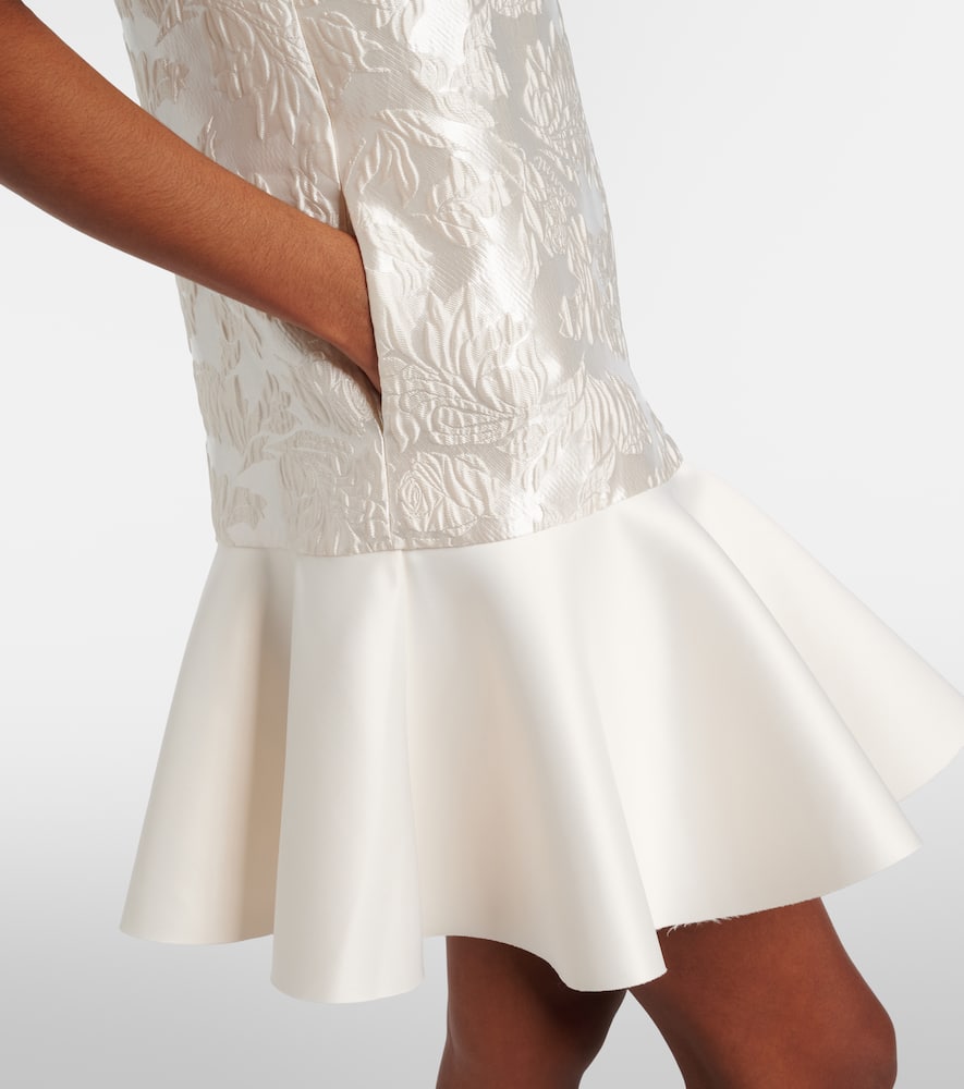 Floral satin cloqué minidress