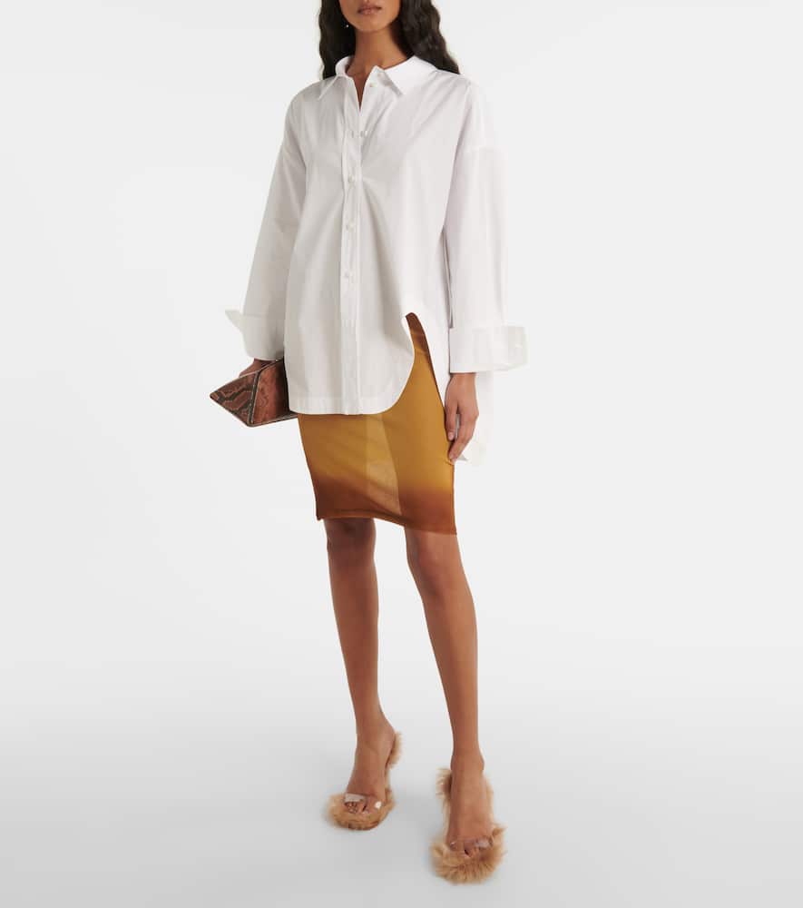 The Attico Sheer tulle midi skirt