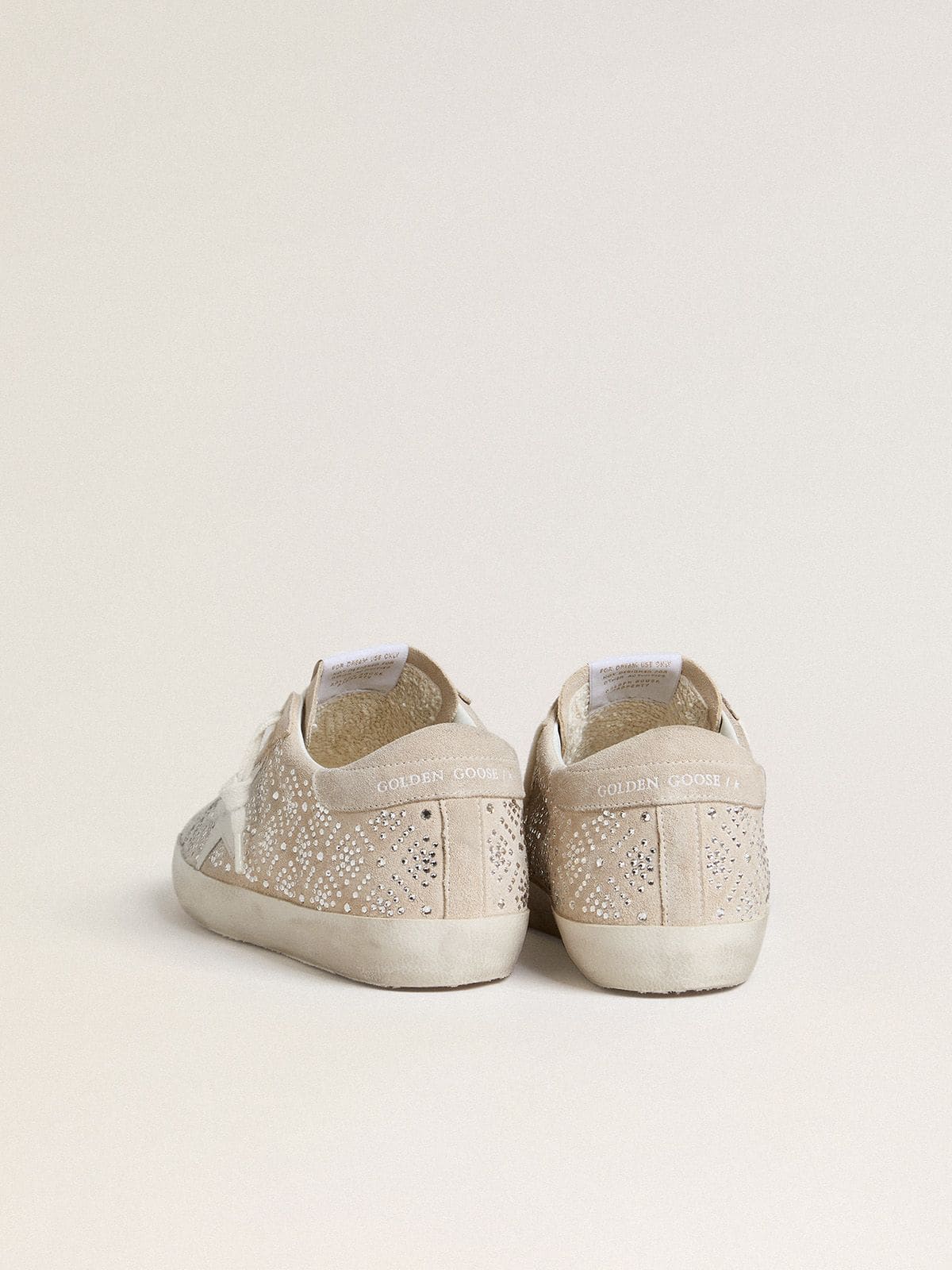 Golden Goose - Women's Super-star Ltd In Suede With Swarovski Crystals And Ice-gray Leather Star, Woman
