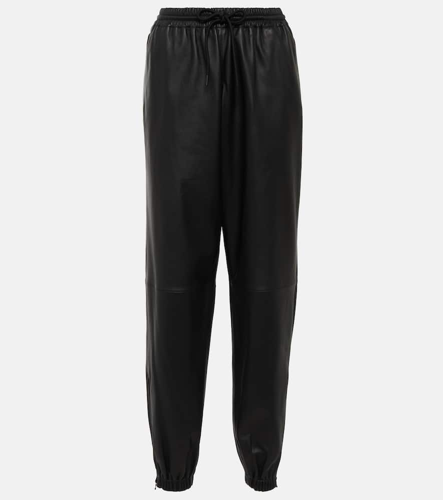 Leather sweatpants