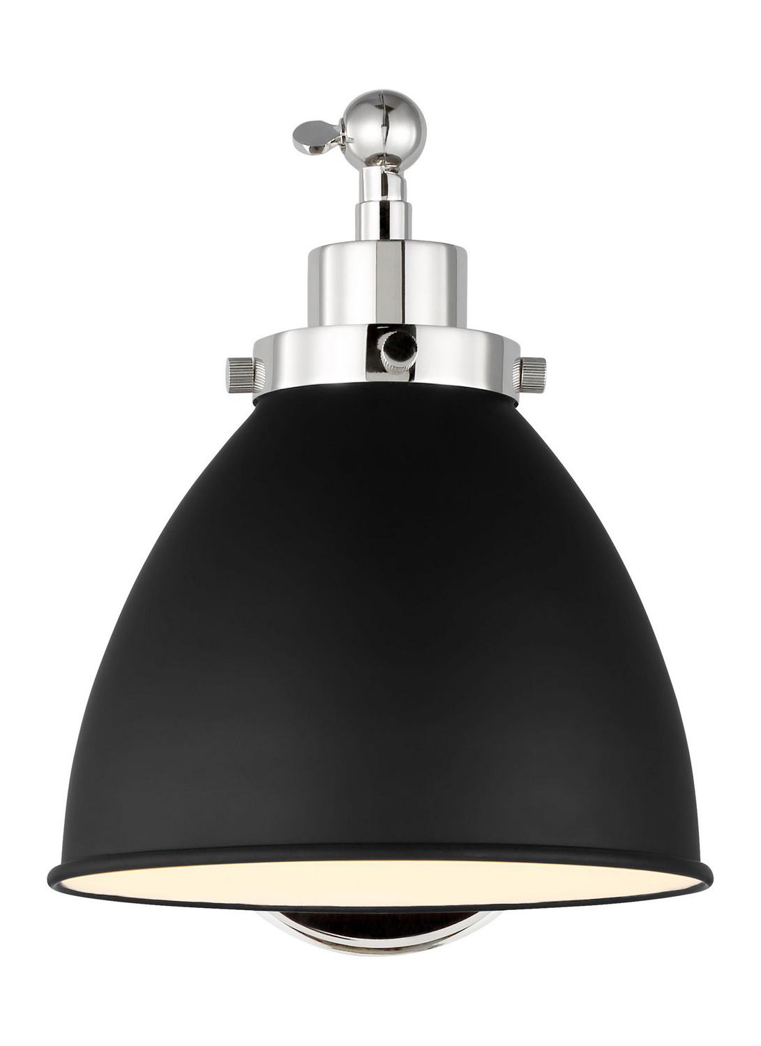 Visual Comfort Studio Wellfleet Wall Sconce in Midnight Black And Polished Nickel by Chapman & Myer
