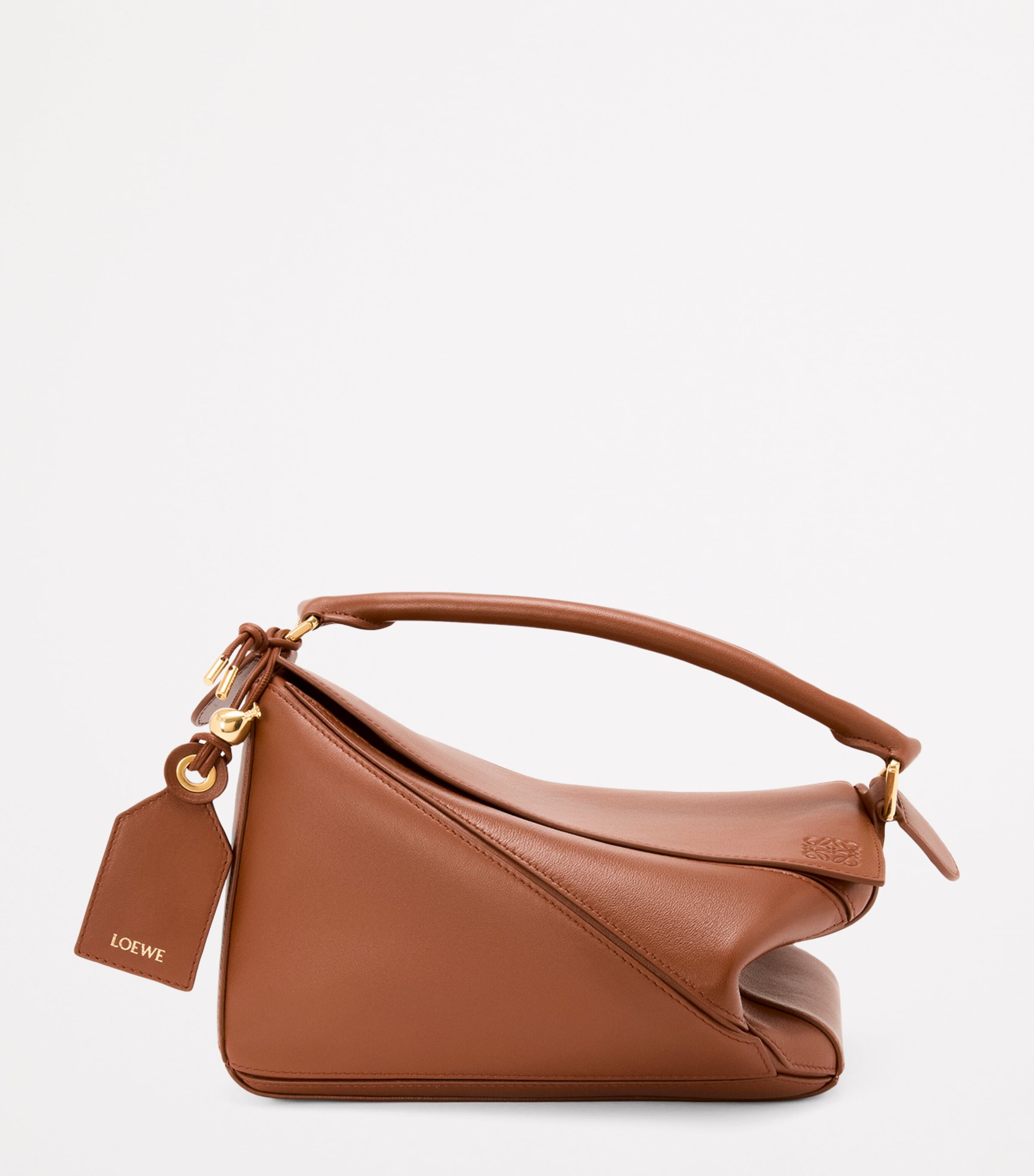 Small Leather Featherlight Puzzle Top-Handle Bag