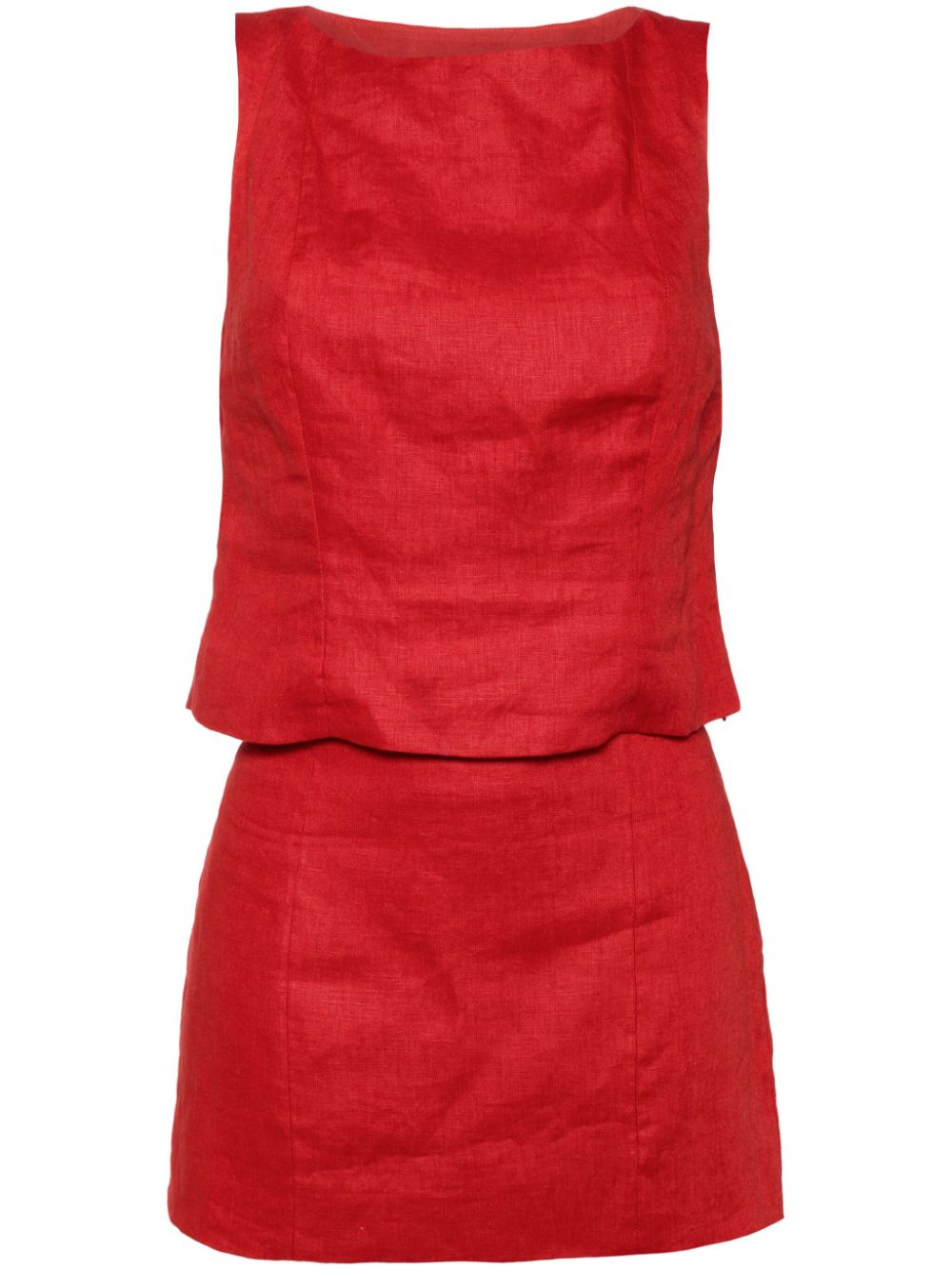 Grace linen skirt suit - Red