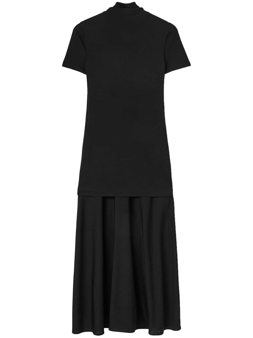 Layered-design midi dress - Black