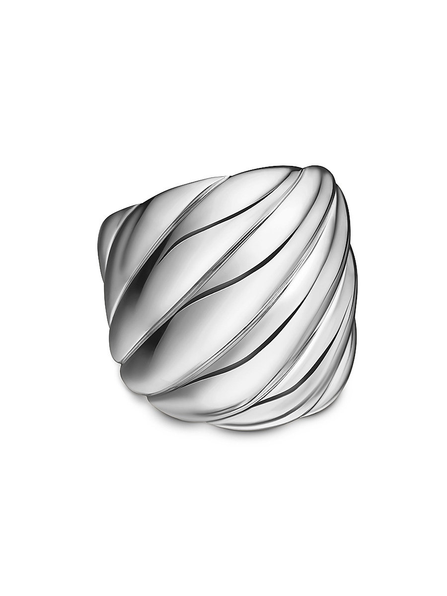 Women's Sculpted Cable Ring - Sterling Silver