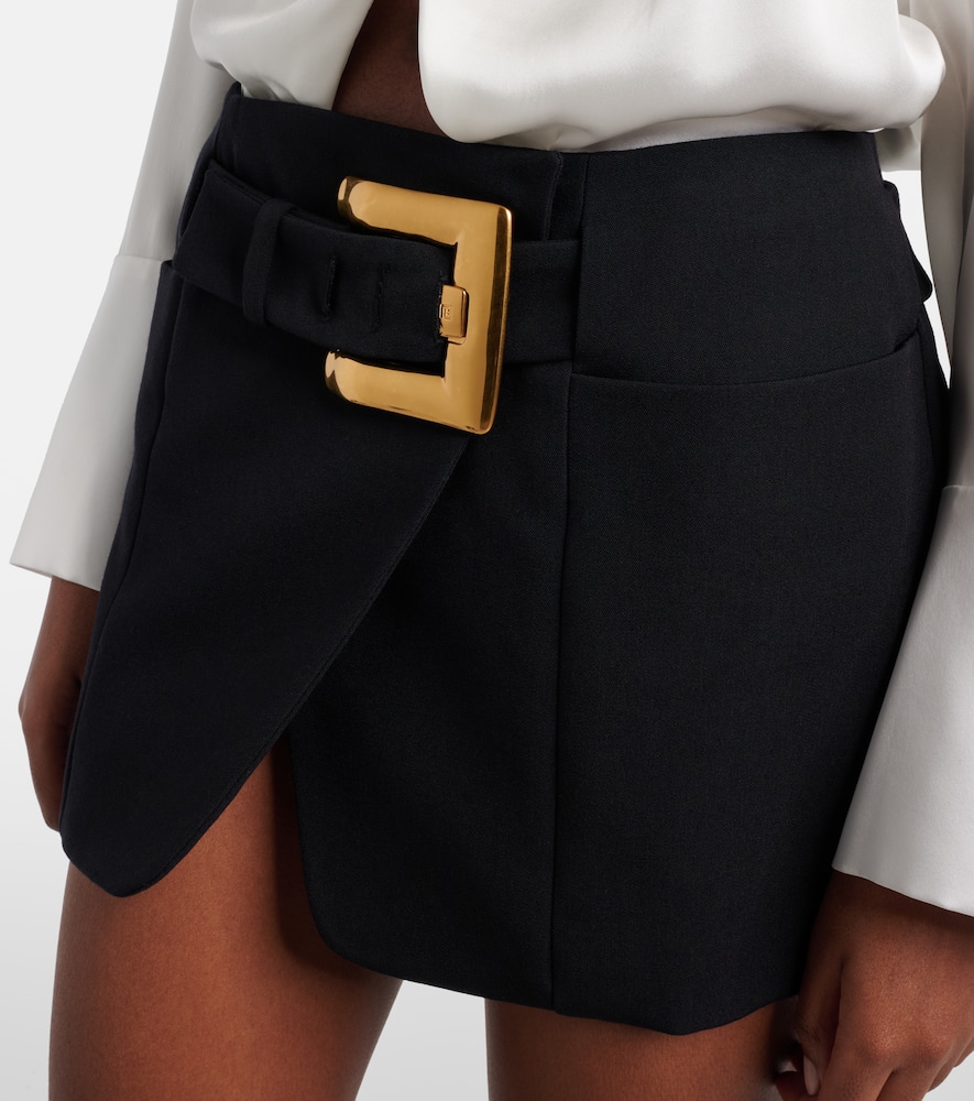 Virgin wool grain de poudre miniskirt