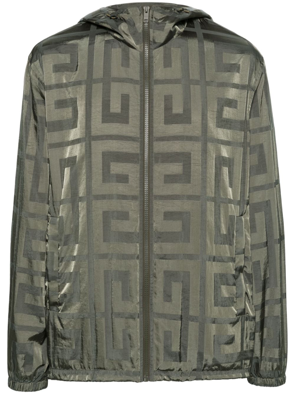 4G-motif taffeta jacket - Green