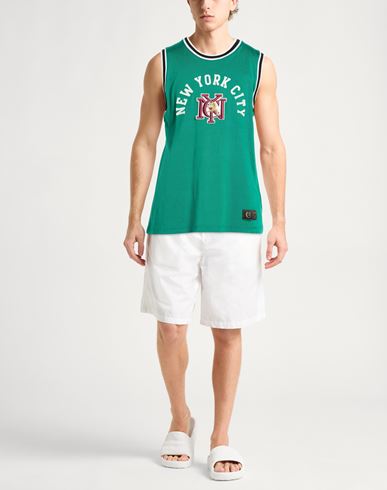 Man Tank top Emerald green Size L Lyocell, Cotton