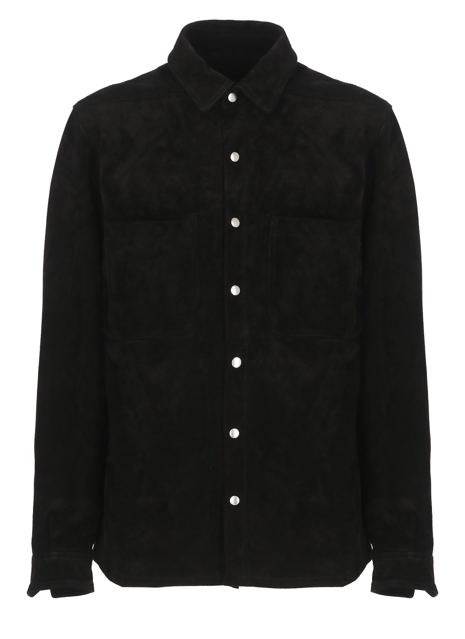 Button-fastening Suede Shirt