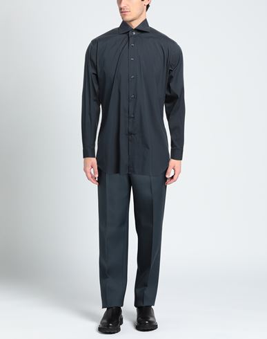 Man Shirt Navy Size 15 Cotton, Polyamide, Elastane