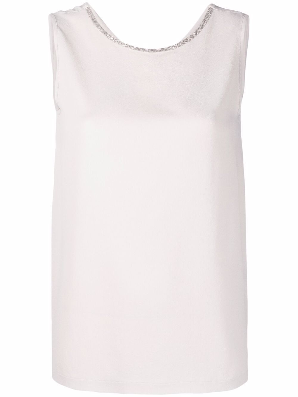 V-neck sleeveless top - White