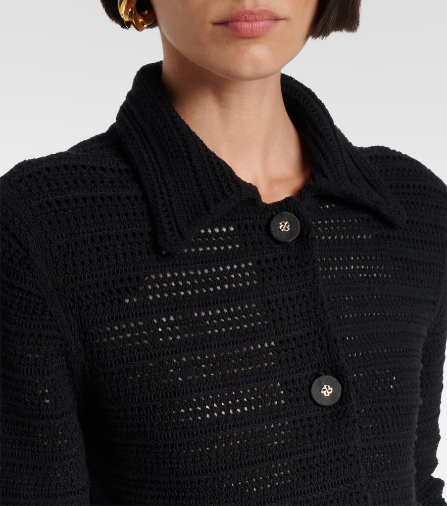 Precise Pointelle cotton-blend cardigan