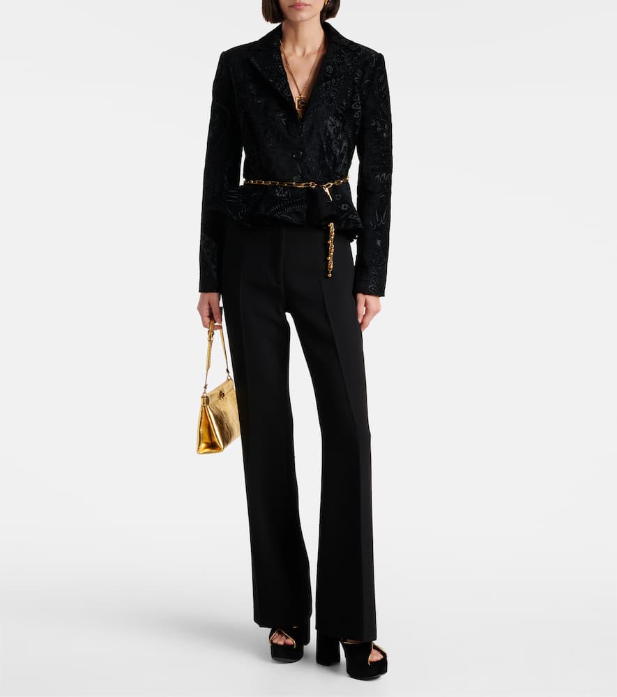High-rise wool flared pants