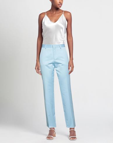 Woman Pants Sky blue Size 8 Cotton