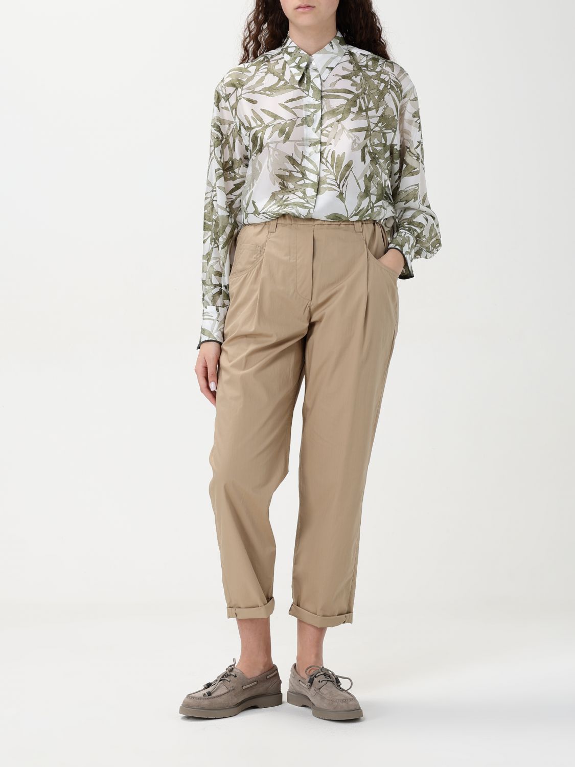Pants BRUNELLO CUCINELLI Woman color Brown