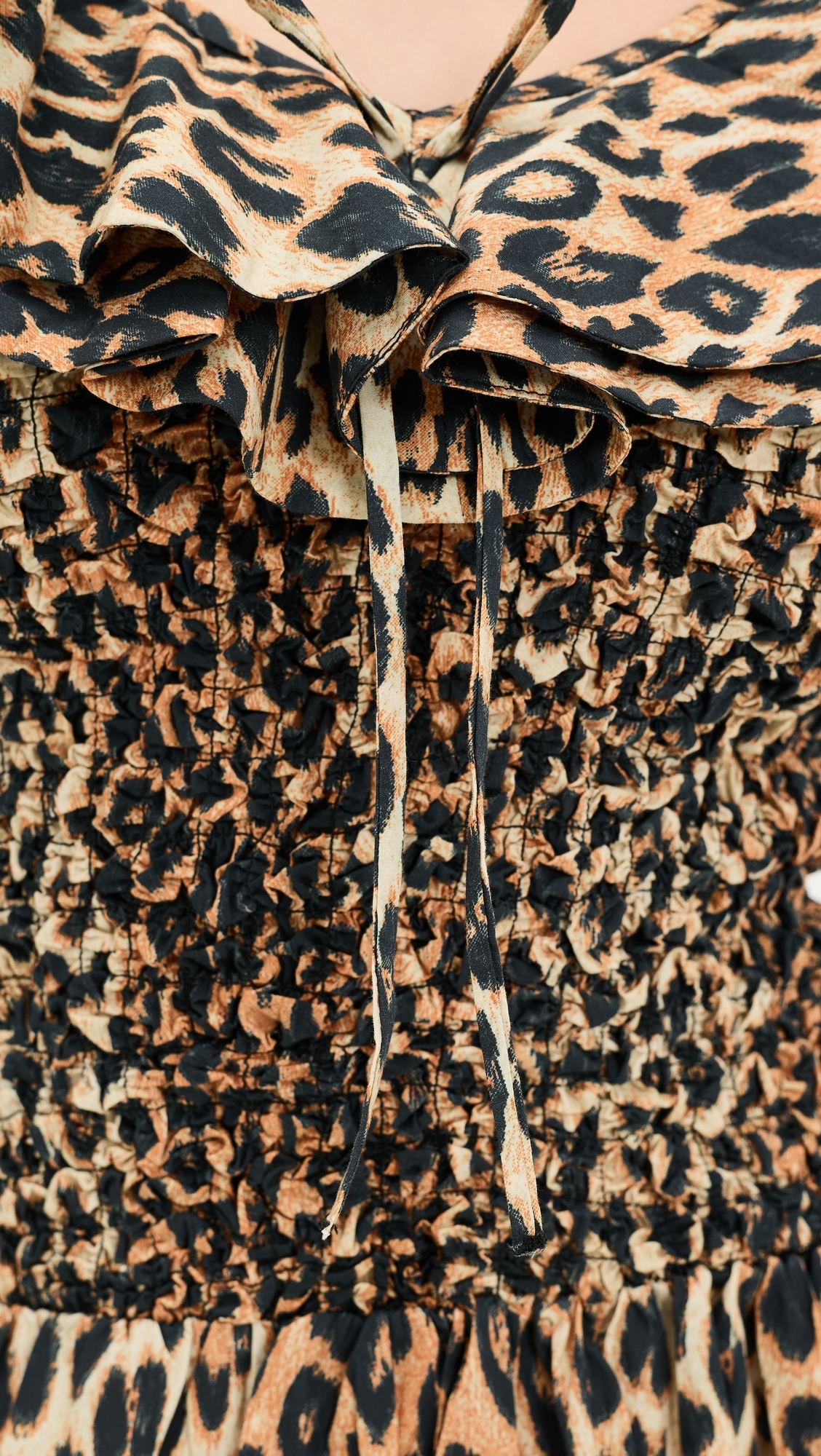 Harper Shirred Midi Dress Leopard