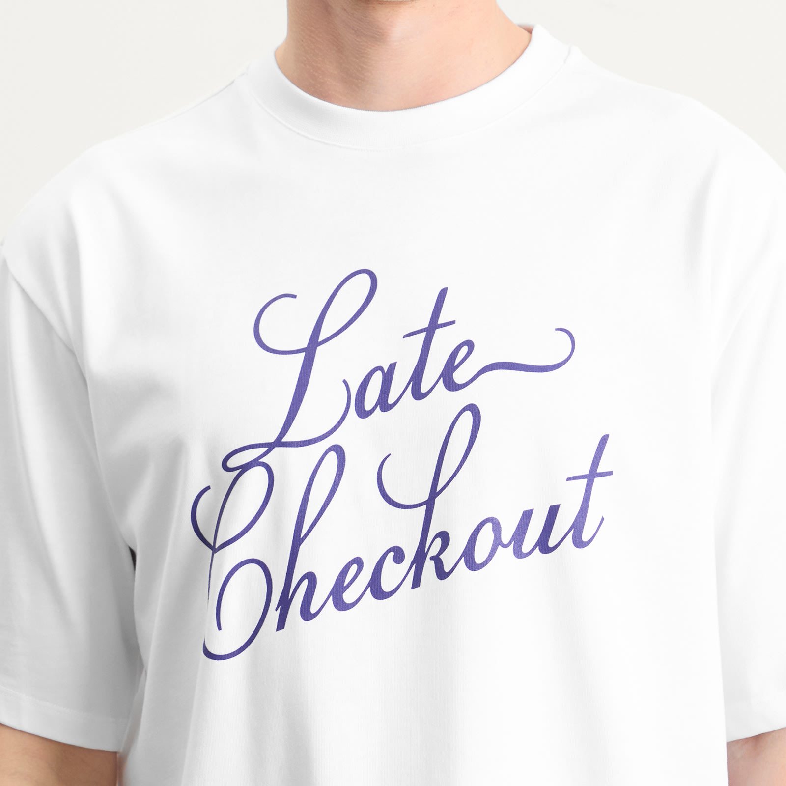 Men's Blue Script T-Shirt in White