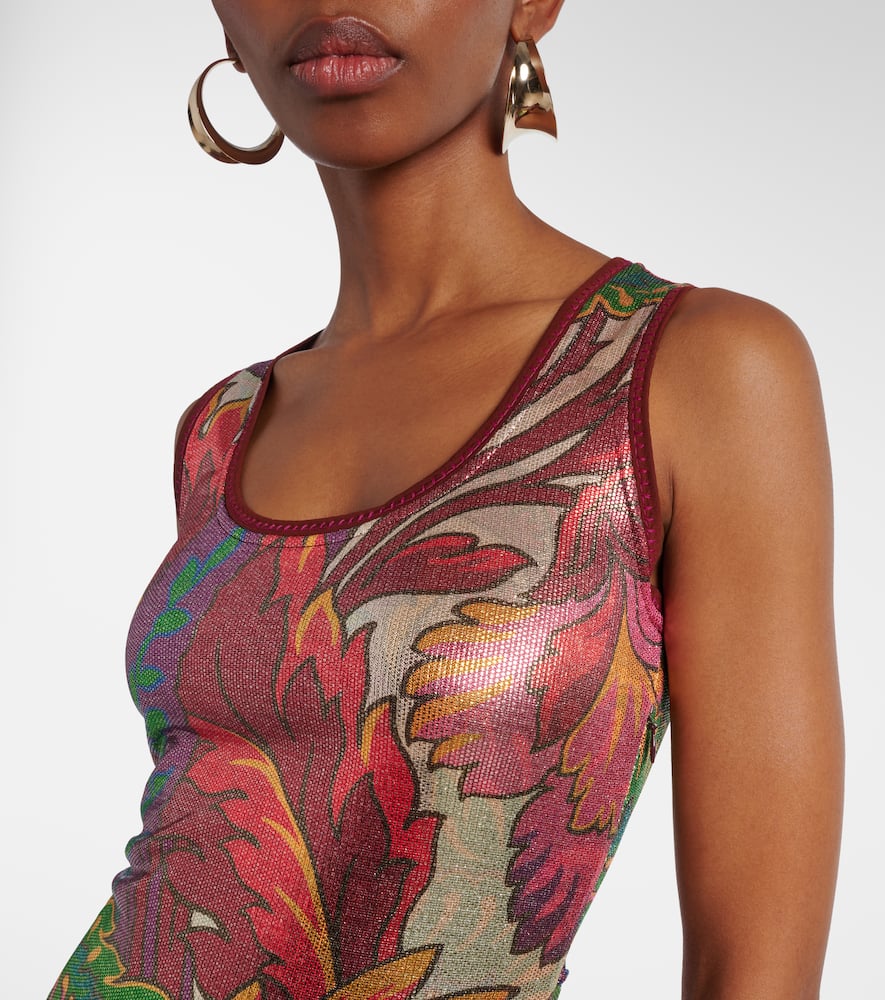 Printed satin maxi dress