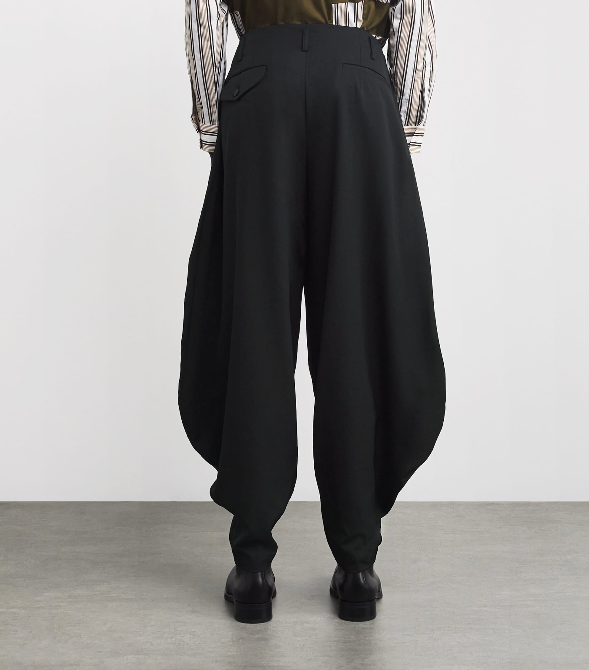 Wool Balloon Wide-Leg Trousers