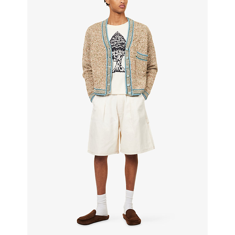 Mens Bulb V-Neck Cotton Knitted Cardigan
