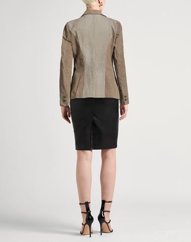 Woman Blazer Taupe Size 6 Cotton, Linen, Wool
