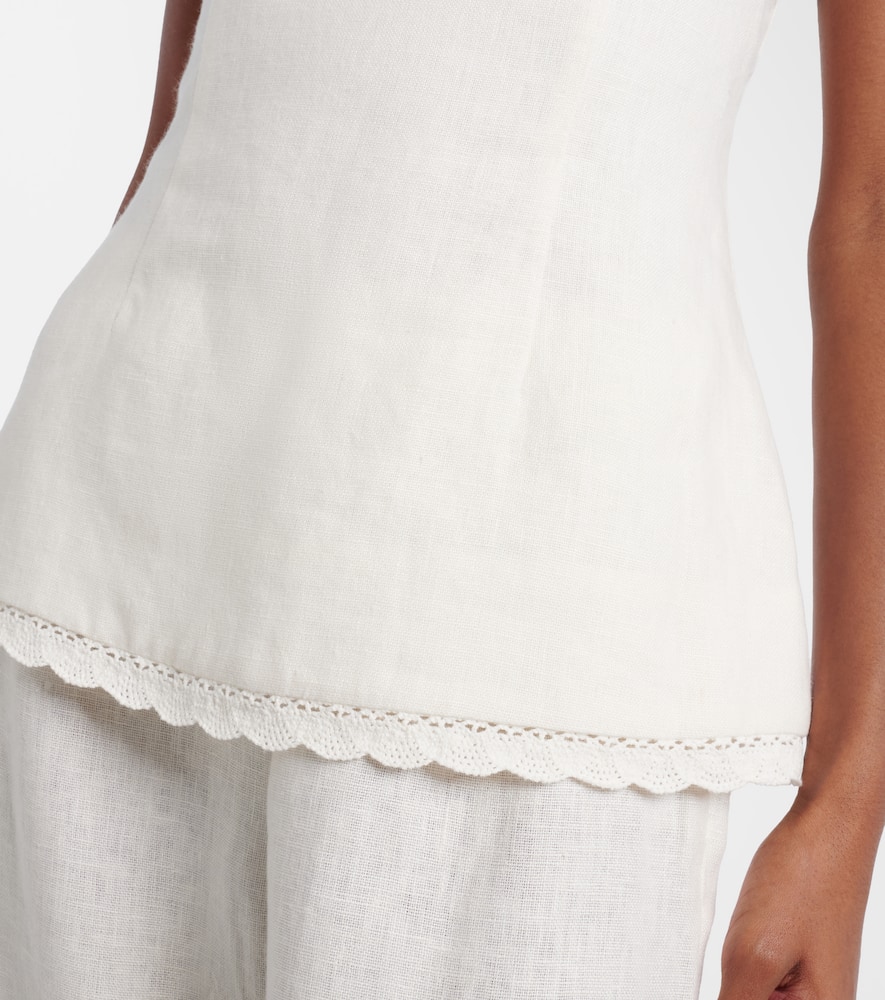 Effi scalloped linen tank top