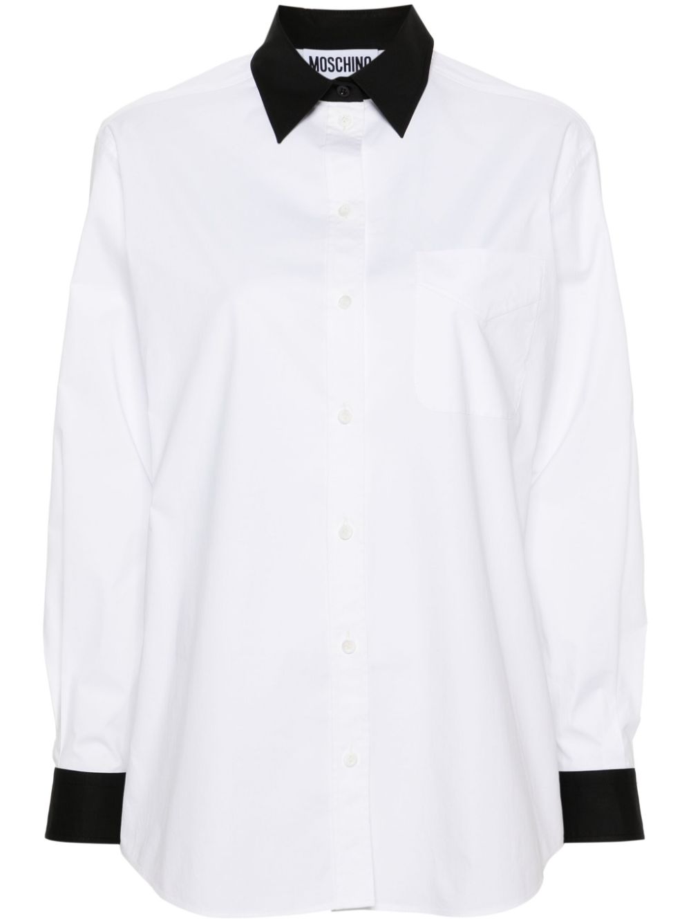 Question Mark-print cotton shirt - White