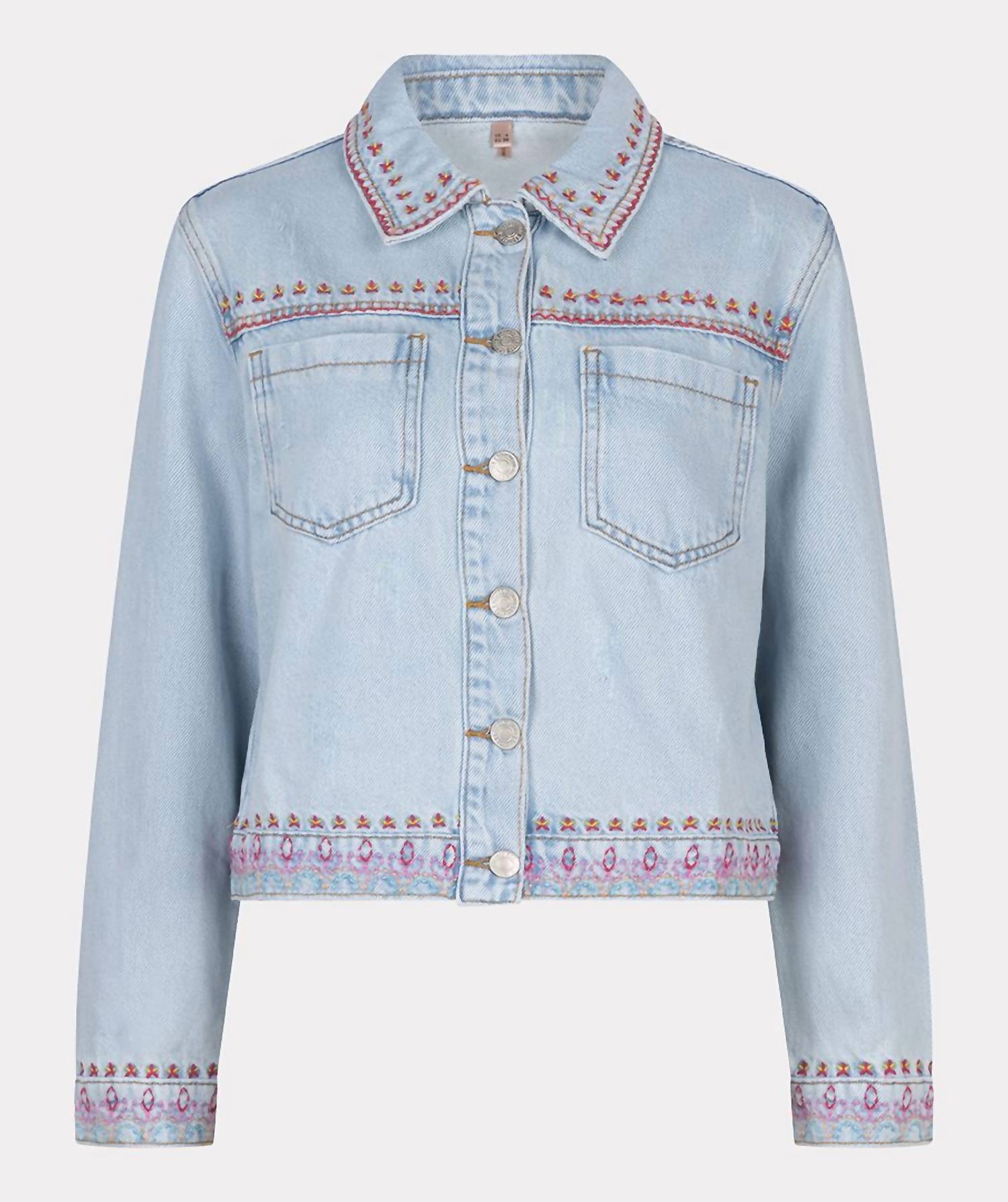 Women's Jonna Jean Embroidery Jacket In Light Blue