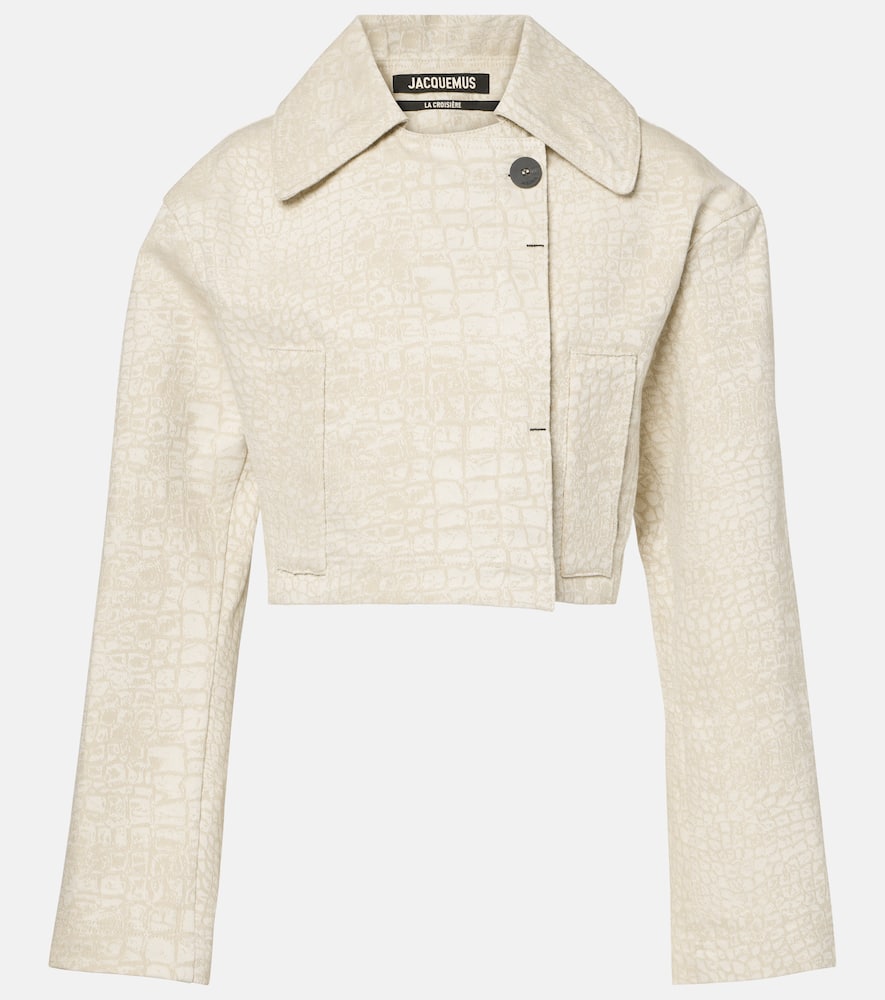 Marino De-Nîmes croc-effect denim jacket
