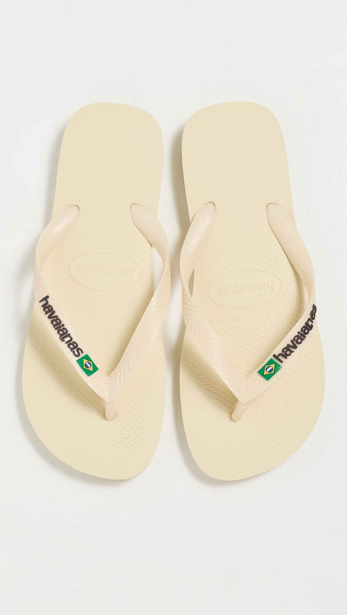 Havaianas Brazil Logo Flip Flops Buttercream 10