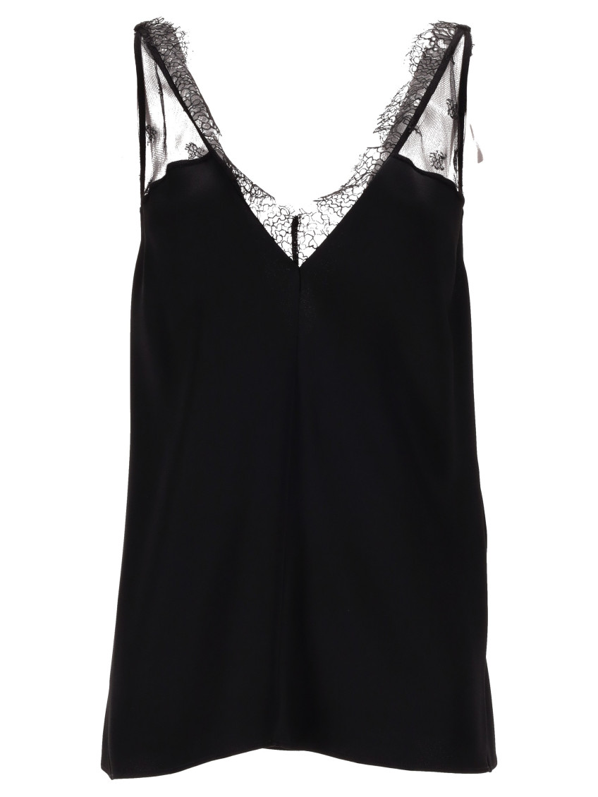 Black Envers Satin Slip Top