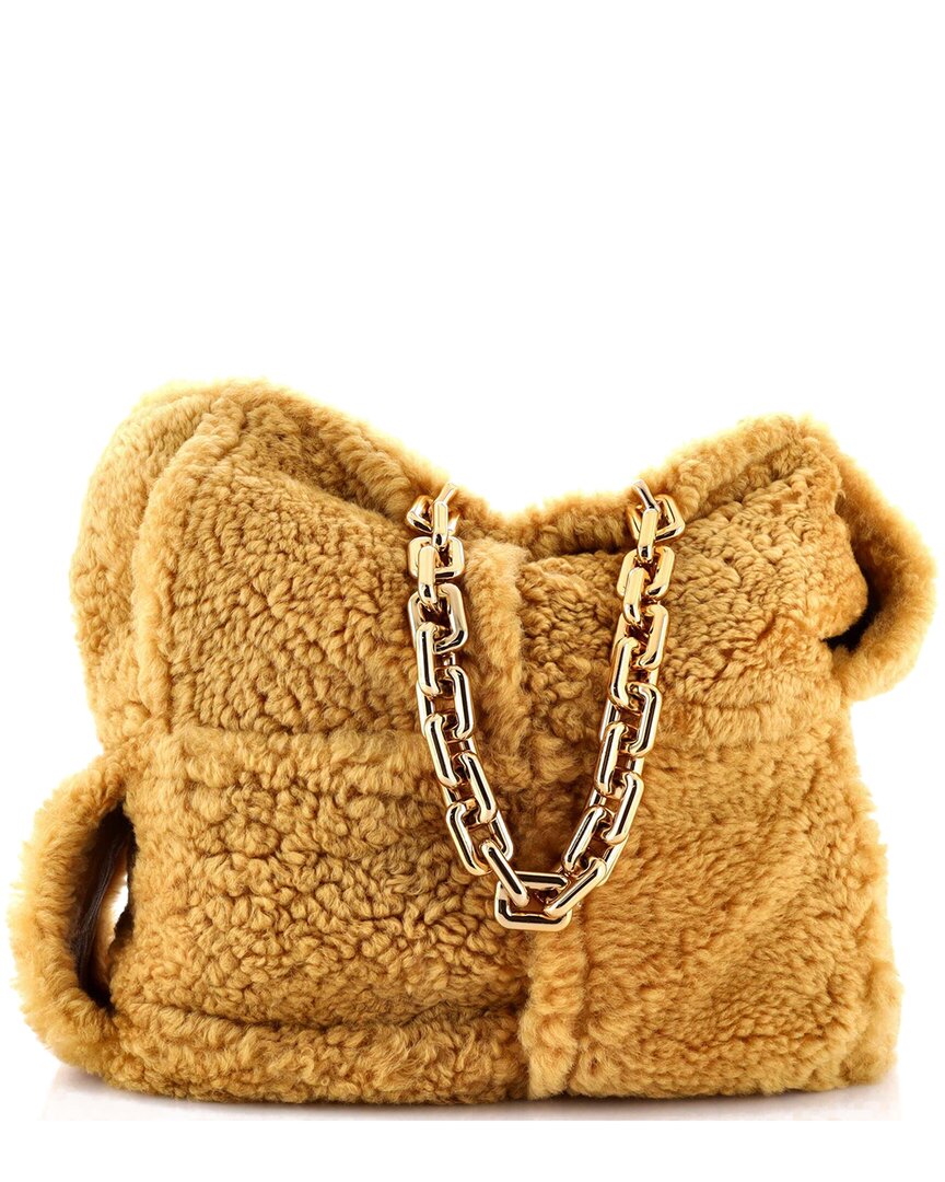 The Chain Tote Intrecciato Shearling (Authentic Pre-Loved)