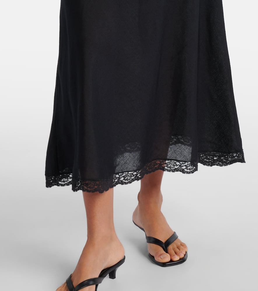 Clarice lace-trimmed midi dress