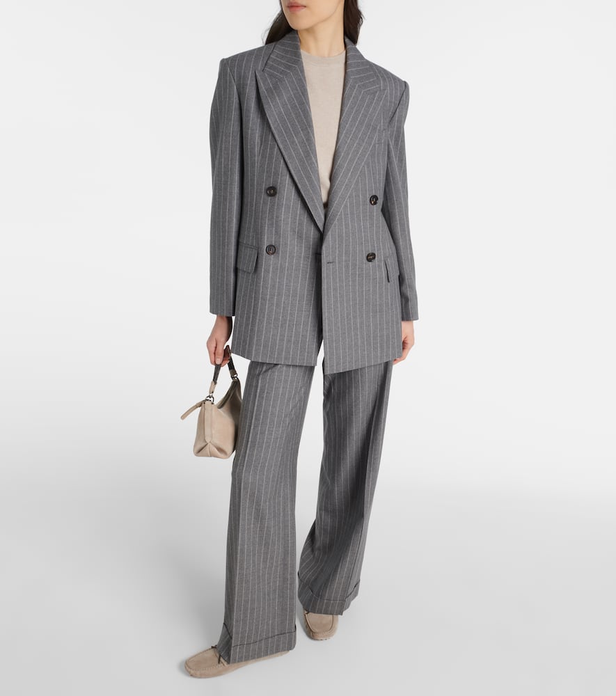 Wide-leg virgin wool pants