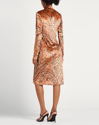 Woman Midi dress Orange Size 6 Polyester, Elastane