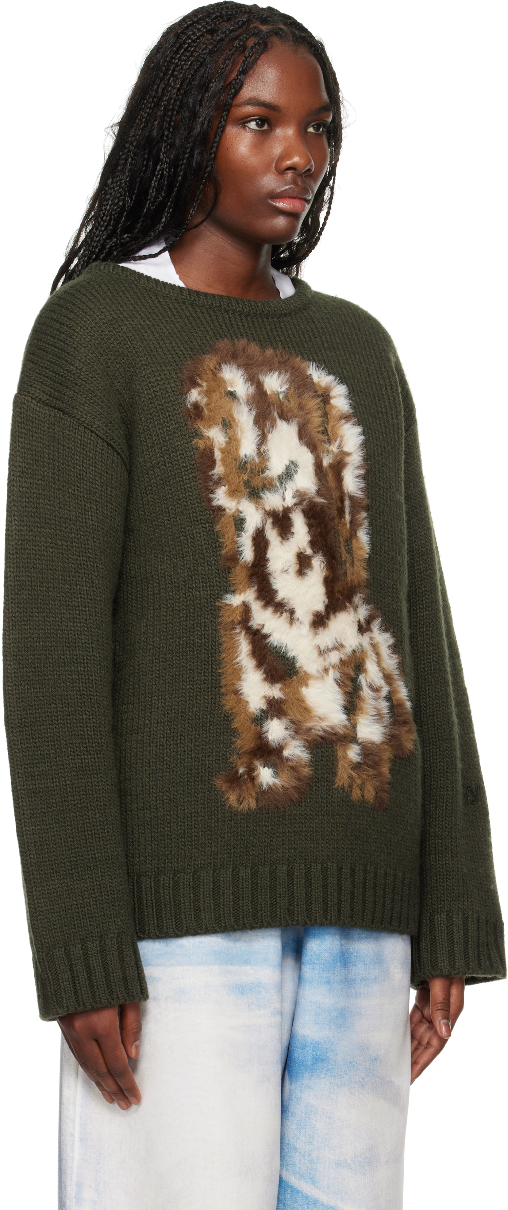 OPEN YY Khaki Shaggy Dog Sweater
