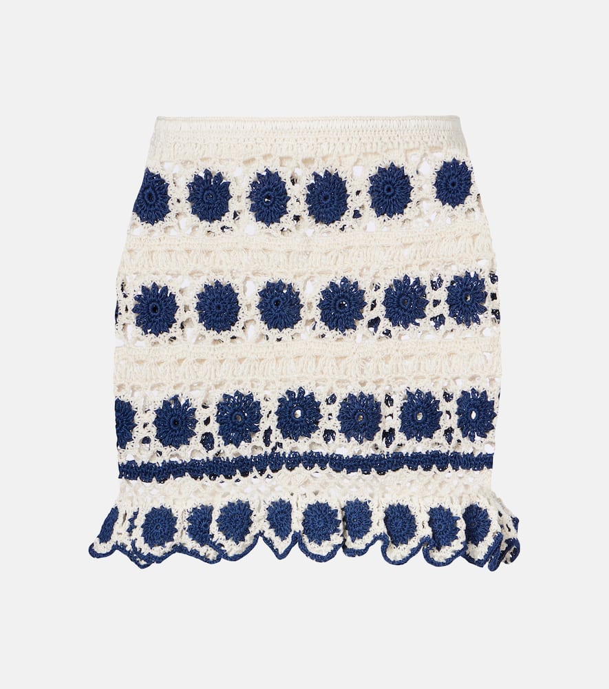 Bouquette crochet cotton miniskirt